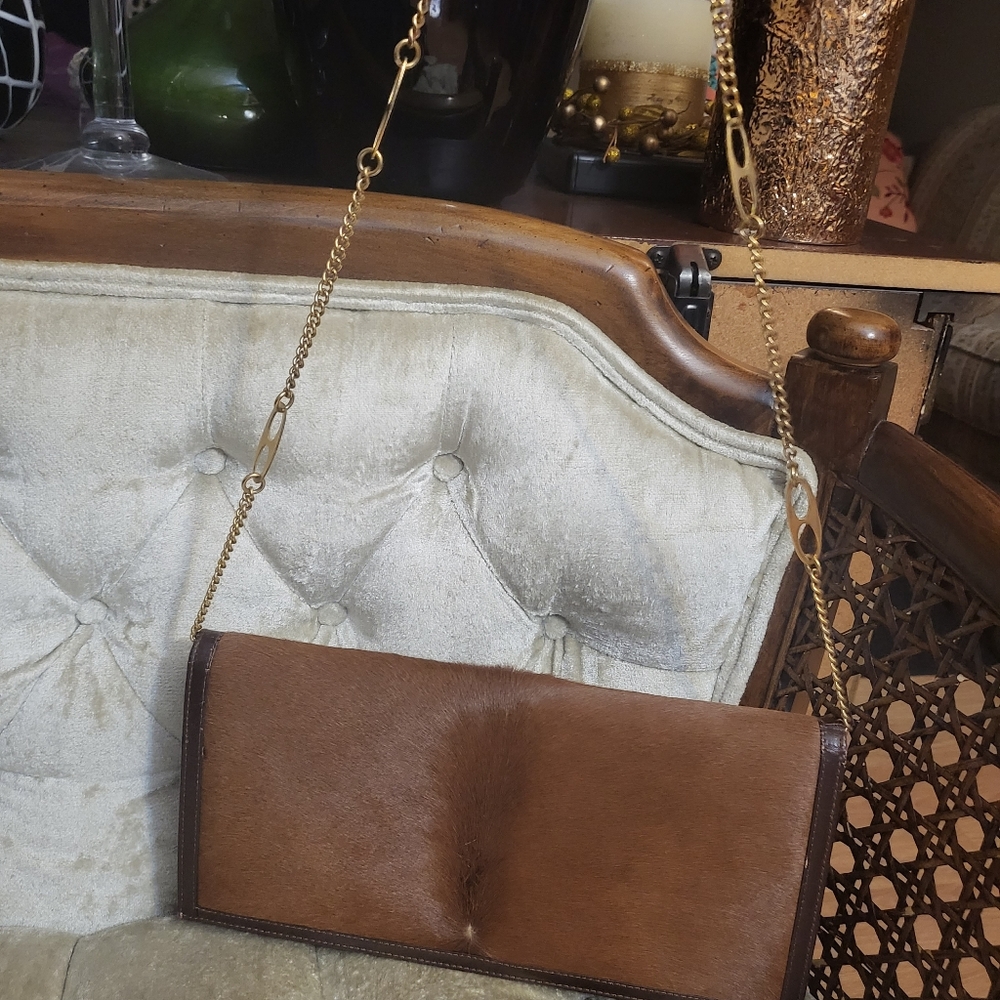 Vintage Real mink Hair chained shoulder bag - Picture 3 of 8